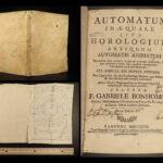 1747 CLOCKS Horology Bonhomus Automatum Illustrated Mechanic Mathematics Physics