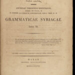 1827 1ed Syriac Grammar Hoffmann Language Linguistics Aramaic Bible Archaeology