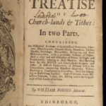 1705 1ed Forbes Church Lands & Tithes Finances Wealth Money Edinburgh Scotland