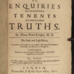 1672 Browne Pseudodoxia MAGIC Science Magnetism Witches Unicorns Religio Medici