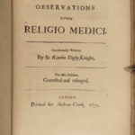 1672 Browne Pseudodoxia MAGIC Science Magnetism Witches Unicorns Religio Medici