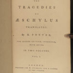 1779 ENGLISH ed of Aeschylus Greek Tragedies Prometheus Mythology Zeus Persians