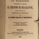 1846 Three Musketeers Alexandre Dumas SPANISH Madrid Mosqueteros 8v Literature