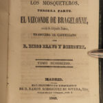 1847 Three Musketeers Alexandre Dumas SPANISH Madrid Mosqueteros 8v Literature
