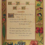 1846 Illuminated 1ed Book of Christmas Carols Hark the Herald Angels Sing Color