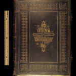 1869 EXQUISITE BINDING Wharton Family BIBLE + Scott Henry Commentary London KJV