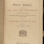 1869 EXQUISITE BINDING Wharton Family BIBLE + Scott Henry Commentary London KJV