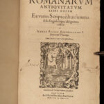 1583 Rosinus Roman Antiquities ROME MAP Constantine Julius Caesar Plato Pliny