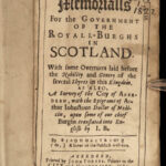 1685 SCOTLAND 1ed Royal Burghs Alexander Skene Scottish Government Aberdeen