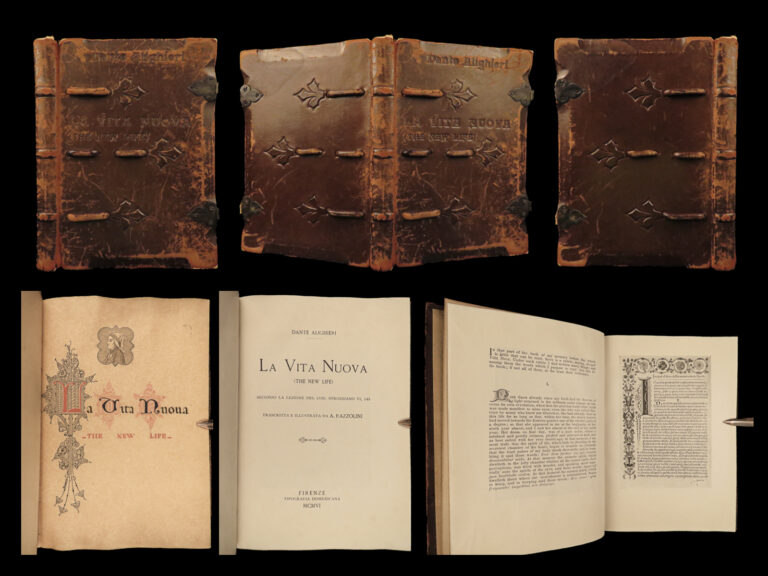 Image of 1906 BEAUTIFUL Dante La Vita Nuova Medieval Poetry Sonnet Beatrice Razzolini ART