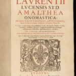 1664 HUGE FOLIO Onomastics Dictionary Languages Medicine Vellum Encyclopedia
