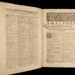 1664 HUGE FOLIO Onomastics Dictionary Languages Medicine Vellum Encyclopedia