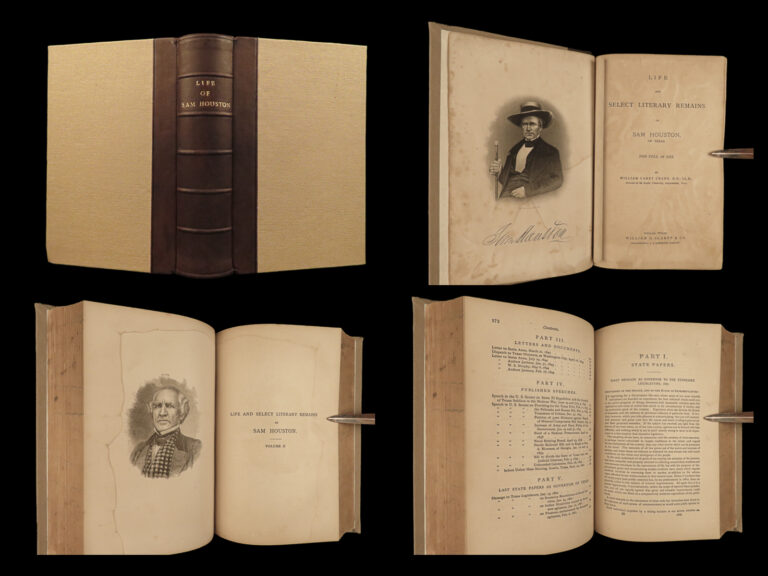 Image of 1884 TEXAS 1ed Life of Sam Houston Literary Remains History San Jacinto Alamo