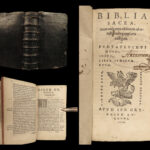 1550 Biblia Sacra Sebastian Gryphius Holy BIBLE Old Testament Pentateuch Latin