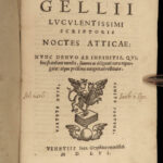 1556 Greek Attic Nights Noctes Atticae ROME Philosophy Aulus Gellius GREECE