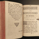 1667 1ed History of Popes Nephews Papal Nepotism ROME Vatican Gregorio Leti 2v