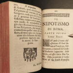 1667 1ed History of Popes Nephews Papal Nepotism ROME Vatican Gregorio Leti 2v