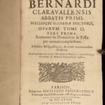 1667 Saint Bernard of Clairvaux Bible Sermons Crusades Knights Templar RARE 3v