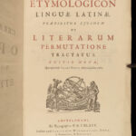 1685 Vossius Etymologicum Latin Language Etymology Dictionary Vellum FOLIO