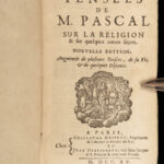 1715 Blaise PASCAL Pensees Christian Apologetic Pascal’s Wager French Philosophy