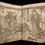 1866 Japanese Shaka Hasso Buddha Samurai Color Illustrated Woodblock Print 2v
