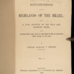 1869 BURTON 1ed BRAZIL Exploration Highlands Santos São Francisco Paulo Afonso