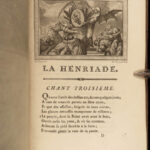 1769 La Henriade Voltaire ART French Henry IV Siege of Paris Marmontel Lisbon 2v