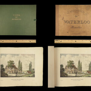 1842 Views of WATERLOO Illustrated Napoleon Monuments Lions Mound Brussels Color