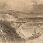 1842 ART of Ports & Harbors England Fishing Ships Shipwrecks Boats Lighthouse 2v