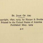 1919 Mark TWAIN 1st ed Saint Joan of Arc Personal Recollections Howard Pyle ART