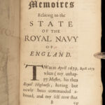 1690 Samuel Pepys 1ed State of Royal NAVY of England Glorious Revolution SHIPS