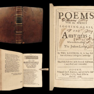 1668 ENGLISH Poems of Thomas Randolph Literature Muses Looking-Glass Amyntas