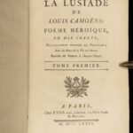 1776 The Lusiad de Camoes Portuguese Voyages & Exploration Os Lusiadas 2v Trade