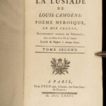 1776 The Lusiad de Camoes Portuguese Voyages & Exploration Os Lusiadas 2v Trade