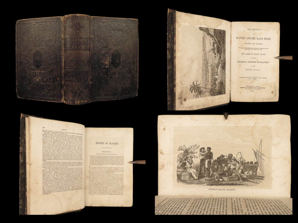 1858 slavery & slave trade african american abolitionist blake africa rare | “<em>the history of slavery and the slave trade</em>” by w. O. Blake is a thorough compilation of the historical records, legislation, and effects of slavery in both ancient and modern societies. It provides an in-depth look at the pervasiveness of slavery in ancient societies like greece and rome, detailing how this system contributed to the decline of empires. The book also documents the ignored history of hereditary slavery in england during the saxon and norman times, and its subsequent eradication with the rise of christianity. In addition, blake delves into the deeply intertwined relationship between slavery and the political history of the united states, showing how the issue has consistently influenced legislation and key governmental decisions. He further provides insights into the forms, laws, extent, and effects of ancient slavery, challenging prevailing opinions and offering diverse viewpoints. The book includes details of the brutalities of the legal and illegal slave trade of the mid-19<sup>th</sup>-century. Lastly, blake argues that slavery fundamentally contradicts human rights, personal liberty, and principles of morality, thereby challenging its legality and ethical implications.