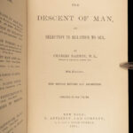1881 Charles Darwin ORIGIN of Species + Descent of Man Evolution Biology Science