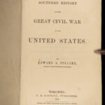 1863 Confederate 1ed Southern CIVIL WAR History CSA Pollard Jeff Davis Rob E Lee
