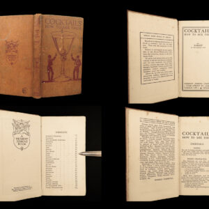 1922 COCKTAILS 1st ed Bartending Alcohol MIXOLOGY Liquor Prohibition VERMEIRE