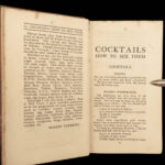 1922 COCKTAILS 1st ed Bartending Alcohol MIXOLOGY Liquor Prohibition VERMEIRE