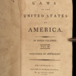 1796 1st ed EARLY Laws of United States of America Flag Congress Politics Taxes