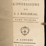 1782 Confessions of Jean-Jacques Rousseau Autobiography Enlightenment Philosophy