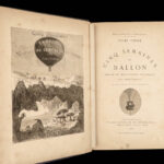 1876 Jules Verne Five Weeks in Balloon Voyages Illustrated 80 Days Hetzel ed