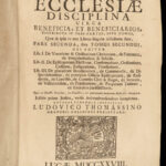 1728 HUGE Vellum FOLIOS 3v SET Thomassin Disciplines of Catholic Church Lucca