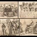 1870 GUSTAVE DORÉ 200 Sketches ART Humorous Grotesque Woodcut Illustration Folio