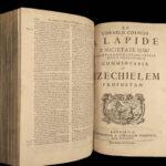 1703 HUGE Bible & Commentary on Isaiah Jeremiah Ezekiel Jesuit Cornelius Lapide