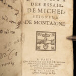 1677 Essays of Michel de Montaigne France Renaissance Philosophy Humanism RARE