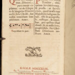 1749 Requiem Mass RARE FOLIO Missa Defunctorum Catholic Church Music Chant Hymns