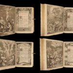 1696 BEAUTIFUL ART Catholic Missal Bible Prayers Liturgy Chant Music Lyon RARE