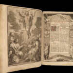1696 BEAUTIFUL ART Catholic Missal Bible Prayers Liturgy Chant Music Lyon RARE