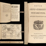1767 Latin New Testament Bible MAP Novum Testamentum Barbou Leather Case Vatican